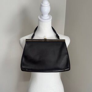 Vintage Classic Chocolate Leather Top-Handle Women’s Bag